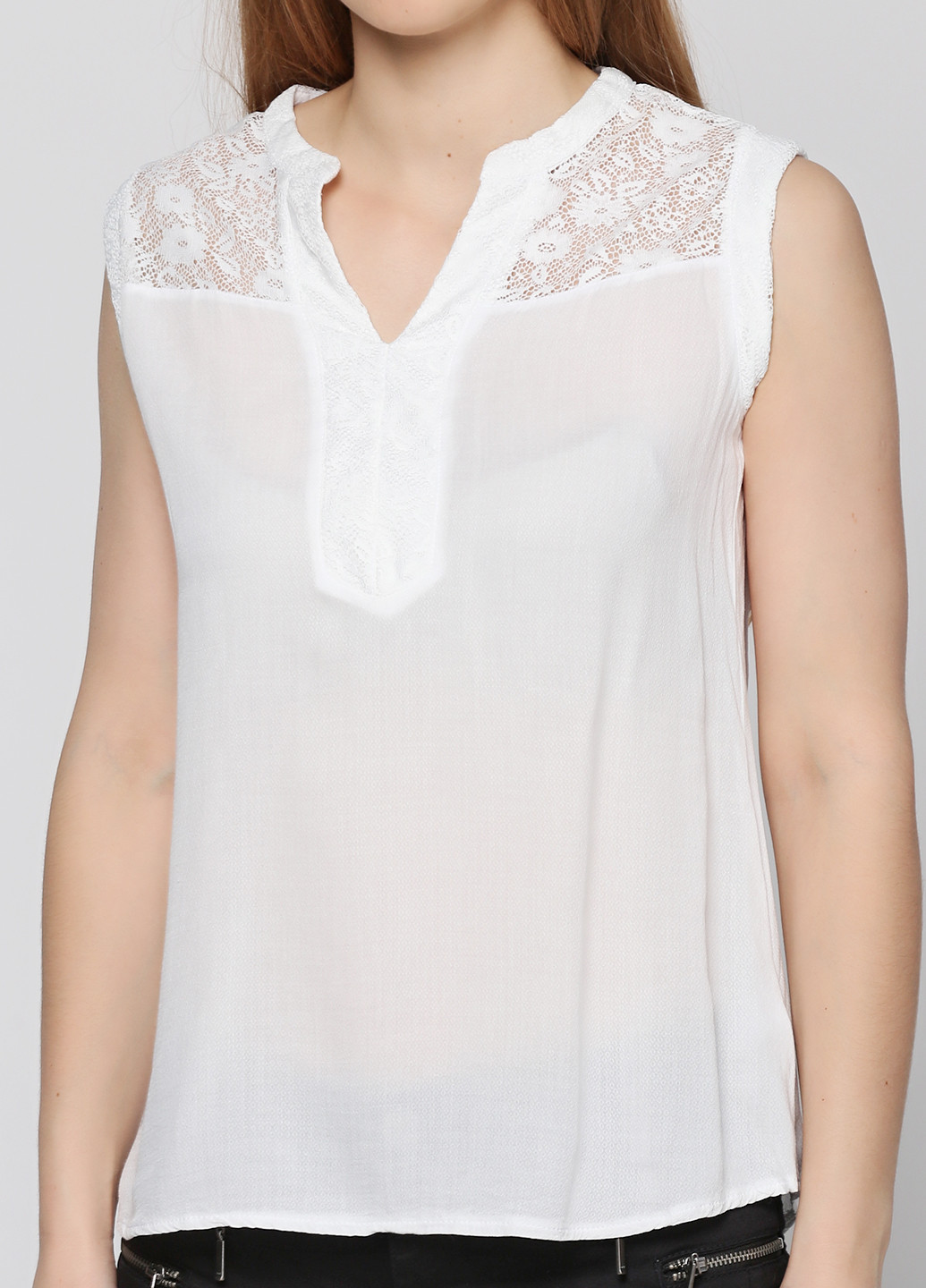 Белая летняя блуза без рукава Anna Field