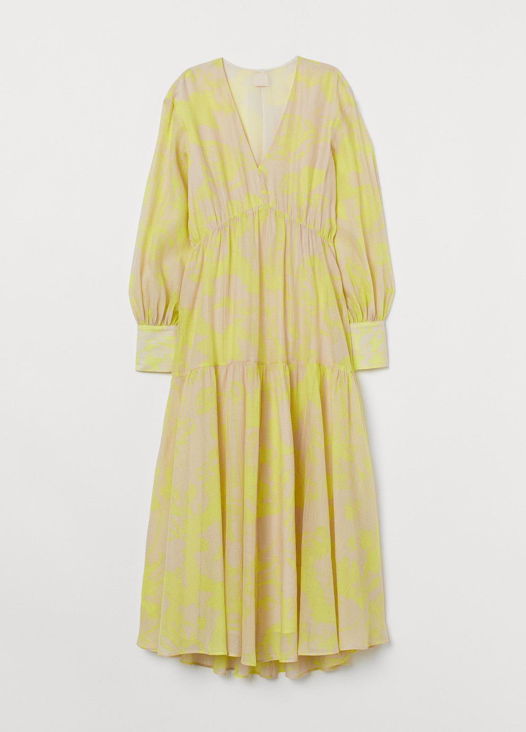 Світло-жовтий кежуал сукня кльош H&M з малюнком