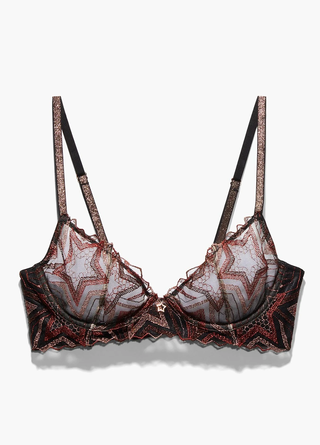 Чёрный бюстгальтер Savage X Fenty с косточками нейлон