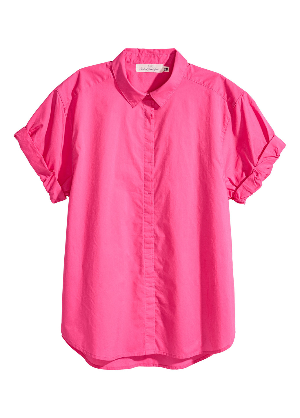 Сорочка H&M однотонна рожева кежуал бавовна
