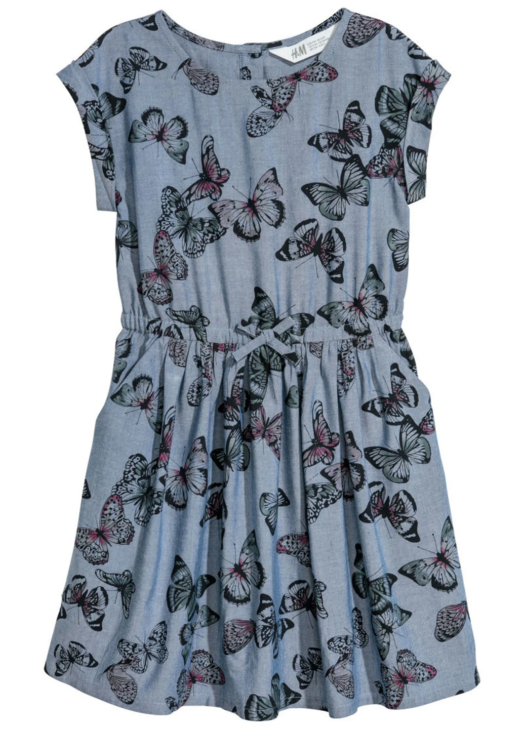 Серо-голубое платье H&M (183622118)