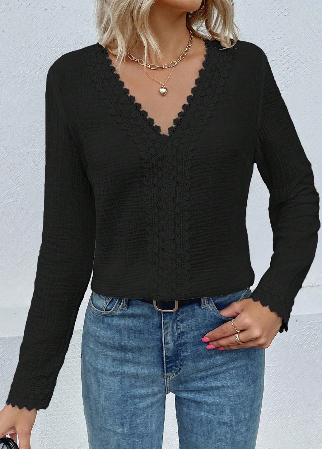 Чёрная блуза SHEIN