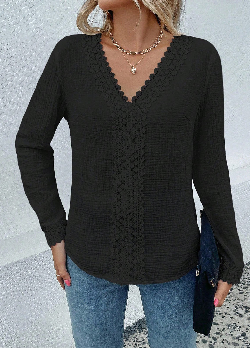 Чёрная блуза SHEIN