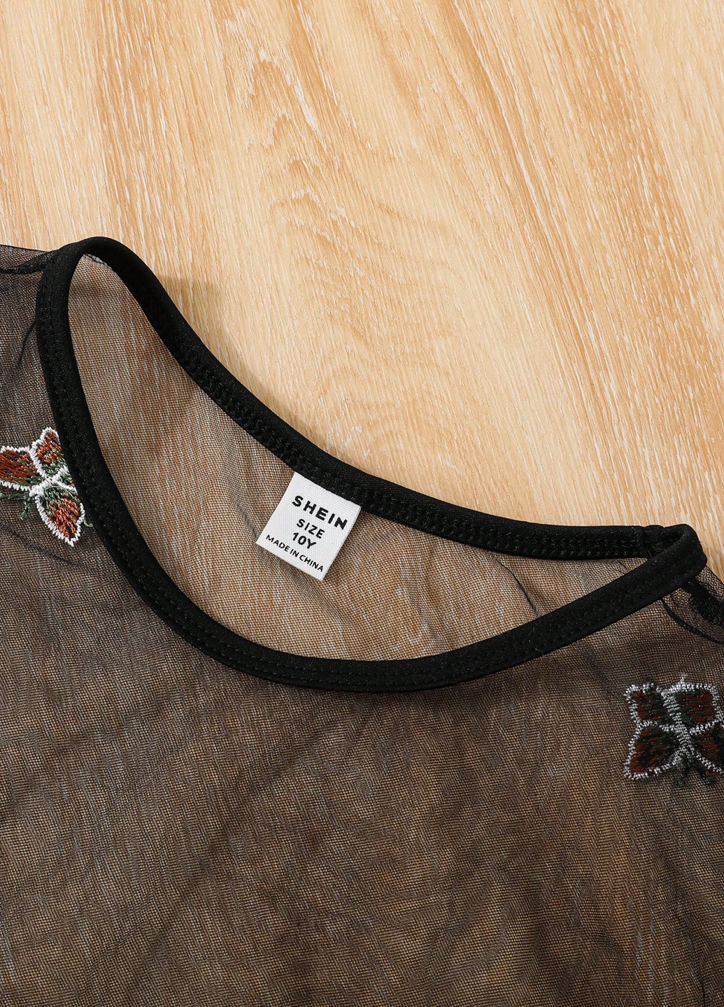 Черный летний комплект (топ, шорты, накидка) SHEIN