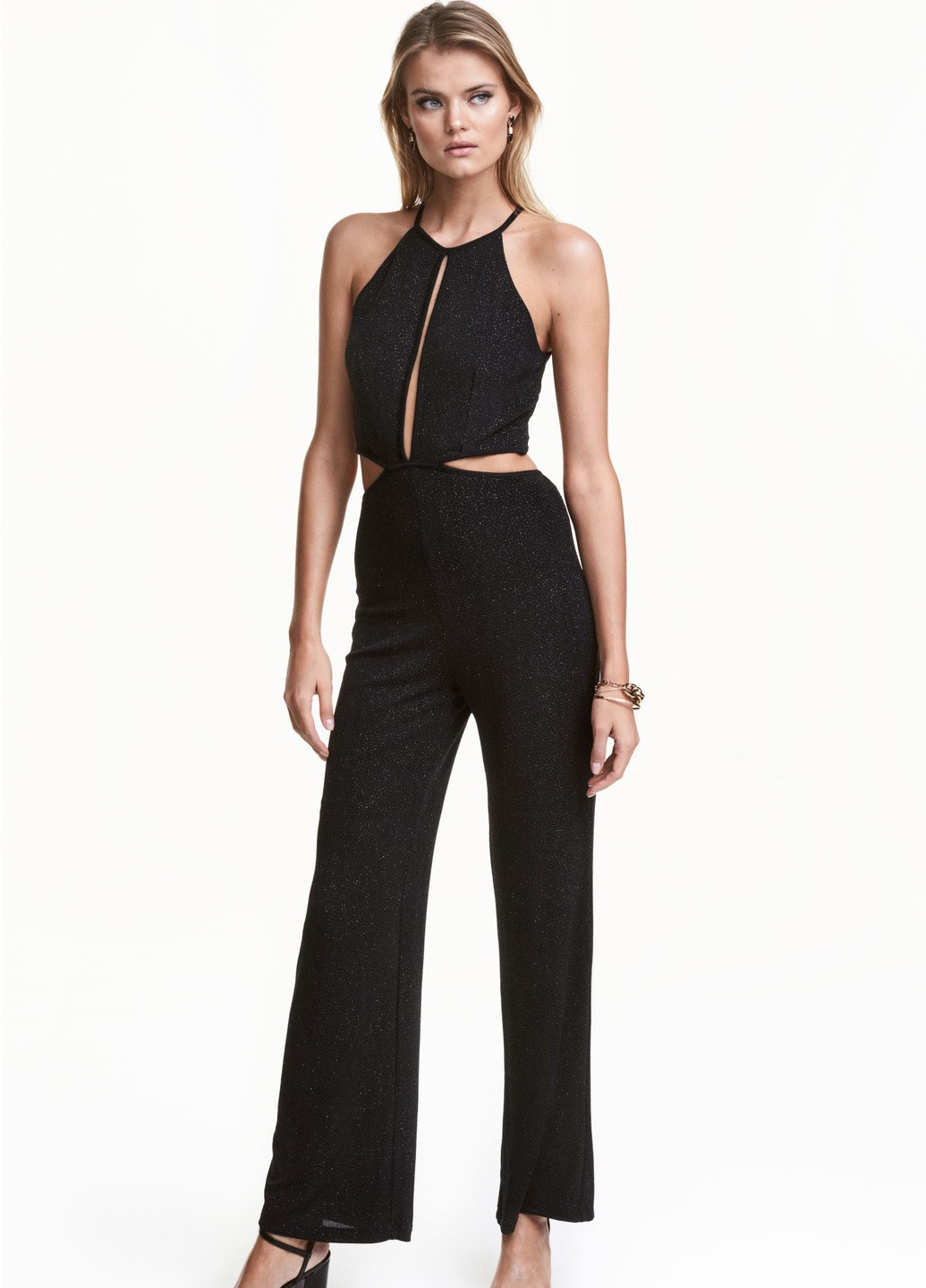 Комбинезон H&M однотонный чёрный кэжуал