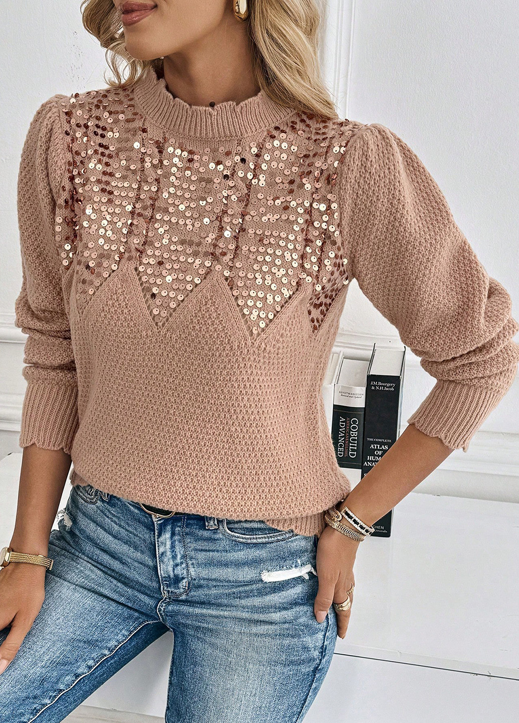 Бежевий демісезонний светр SHEIN