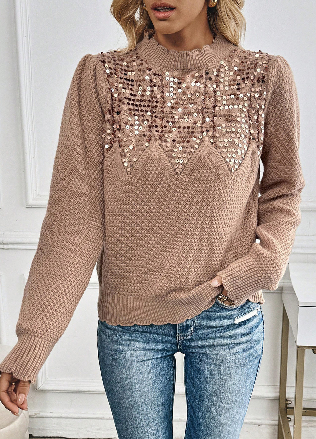 Бежевий демісезонний светр SHEIN