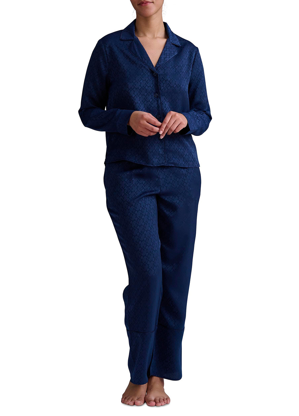 Синяя всесезон пижама (рубашка, брюки) свитшот + брюки Tommy Hilfiger