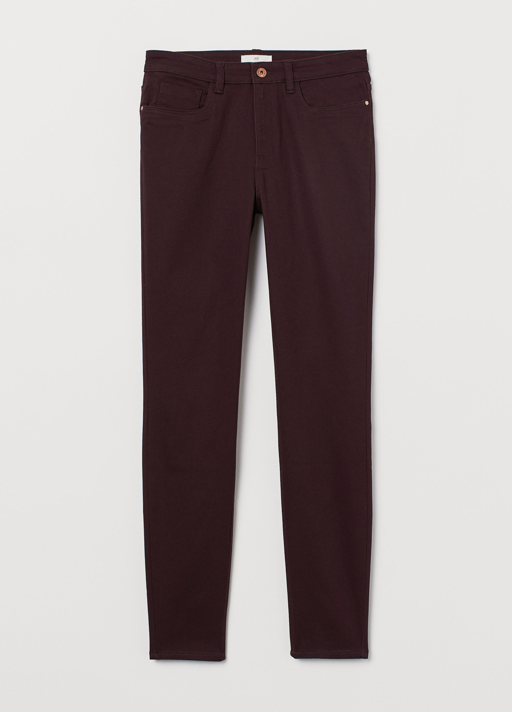 Бордовые кэжуал демисезонные зауженные брюки H&M