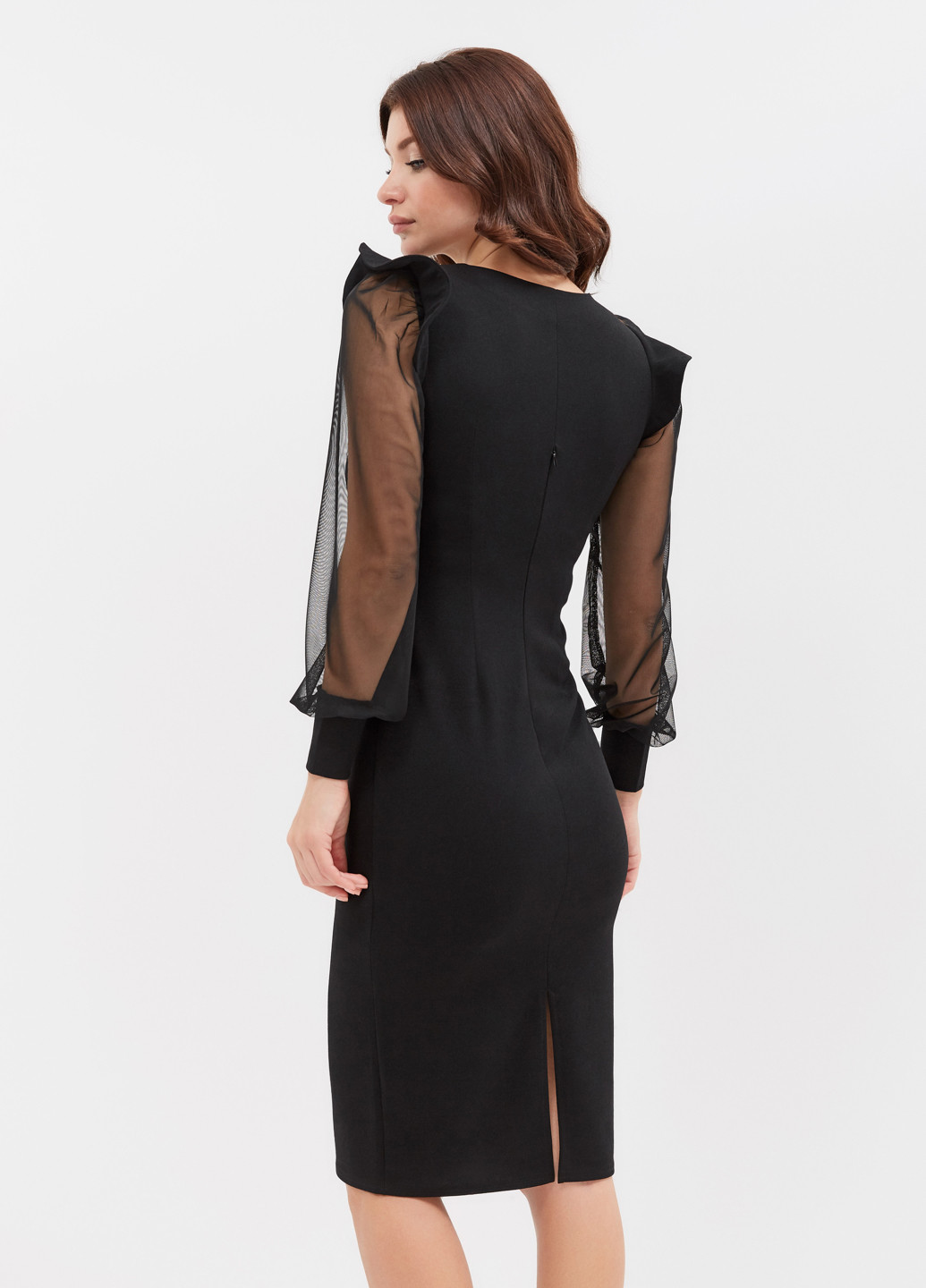 Черное коктейльное платье футляр ST-Seventeen однотонное
