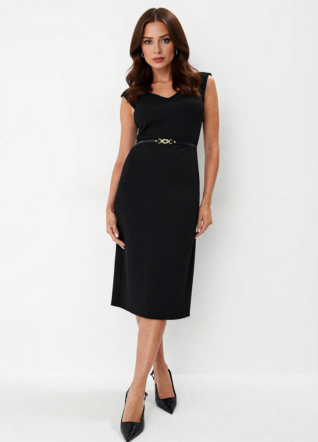 Черное кэжуал платье силуэтная Mohito однотонное