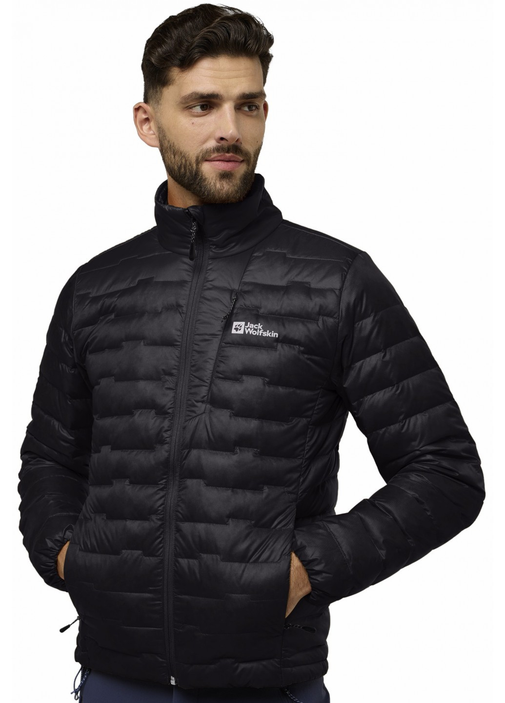 Черный демисезонный Пуховик Jack Wolfskin