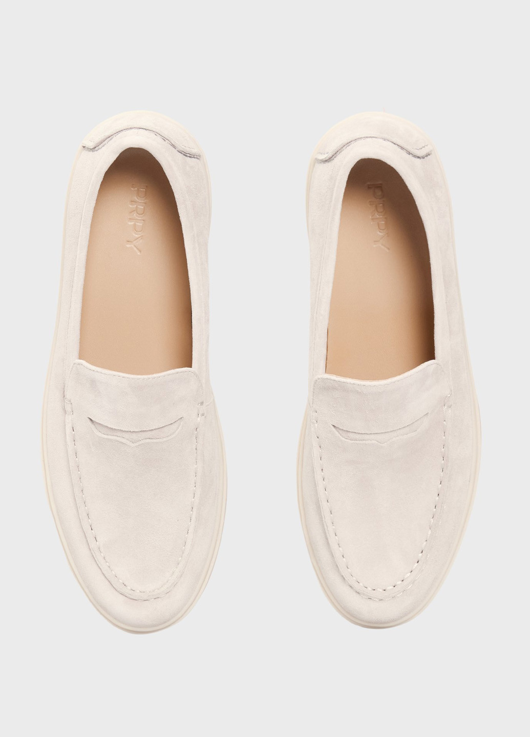 PRPY Туфли лоферы светло-серый з натуральная замша, китай — демисезон (334684255)