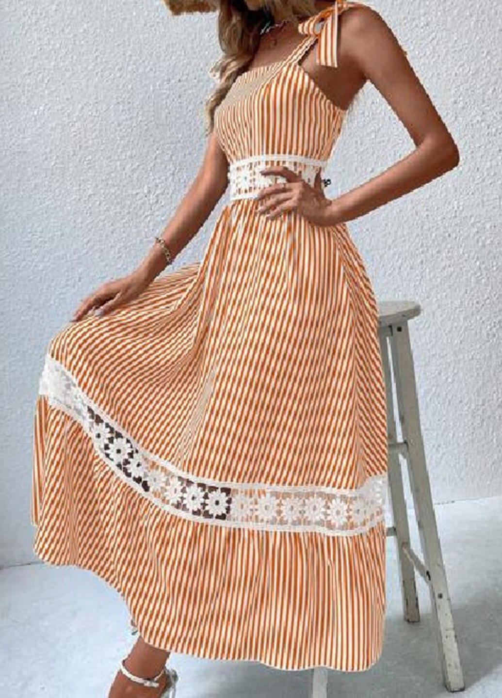 Комбінована кежуал сукня кльош SHEIN в смужку