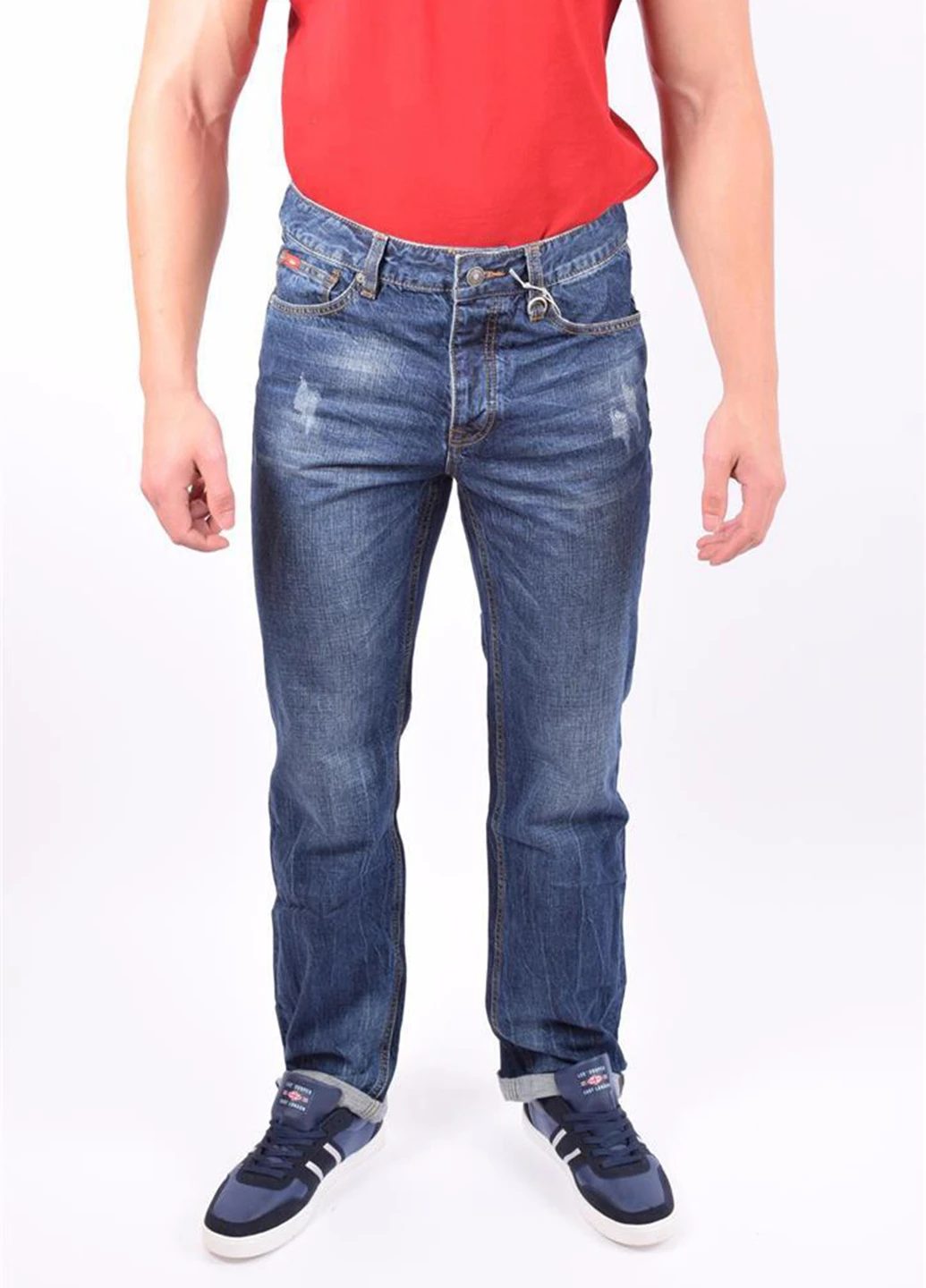 Синие демисезонные прямые джинсы Lee Cooper