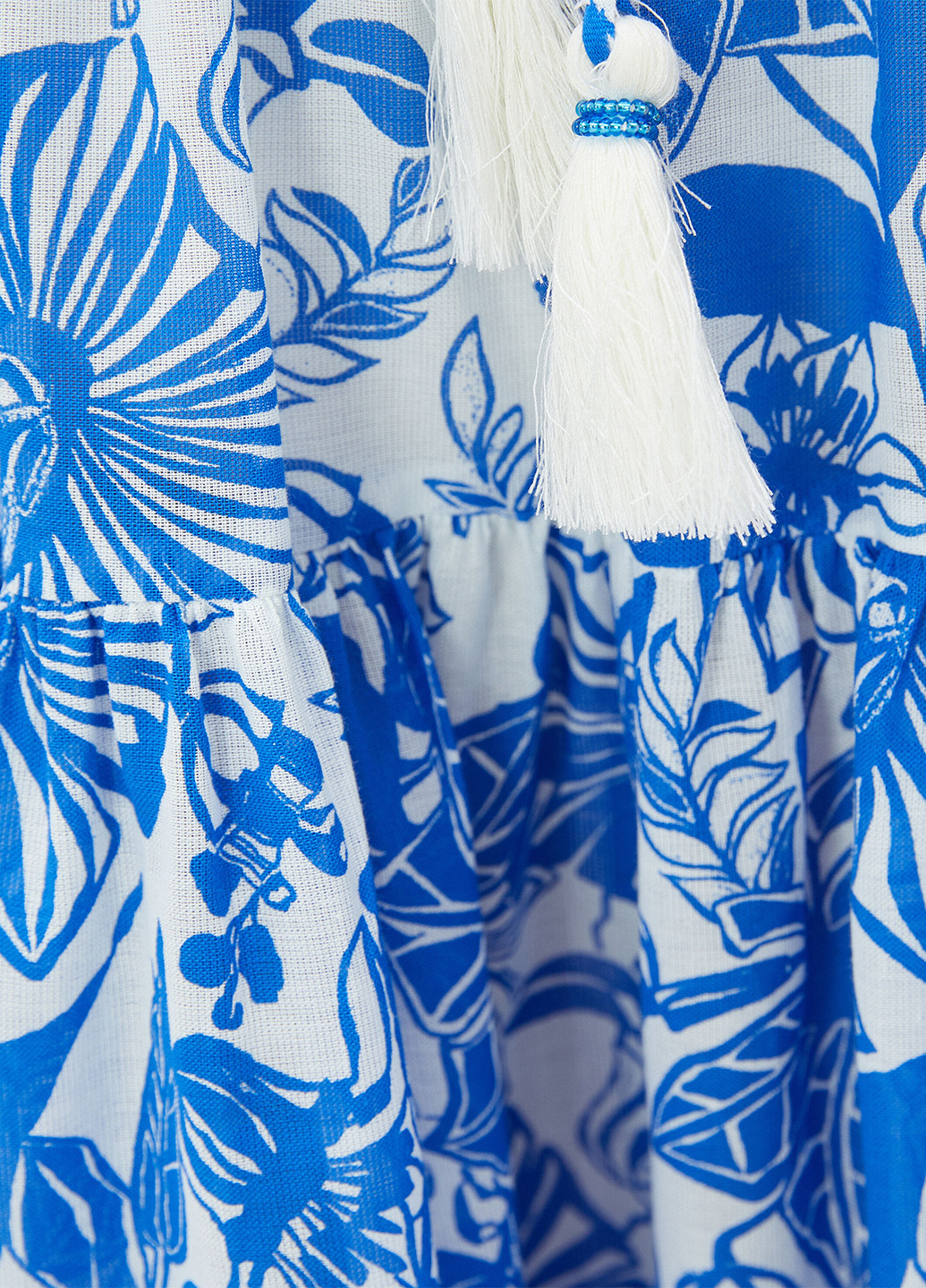 Синяя кэжуал цветочной расцветки юбка KOTON клешированная