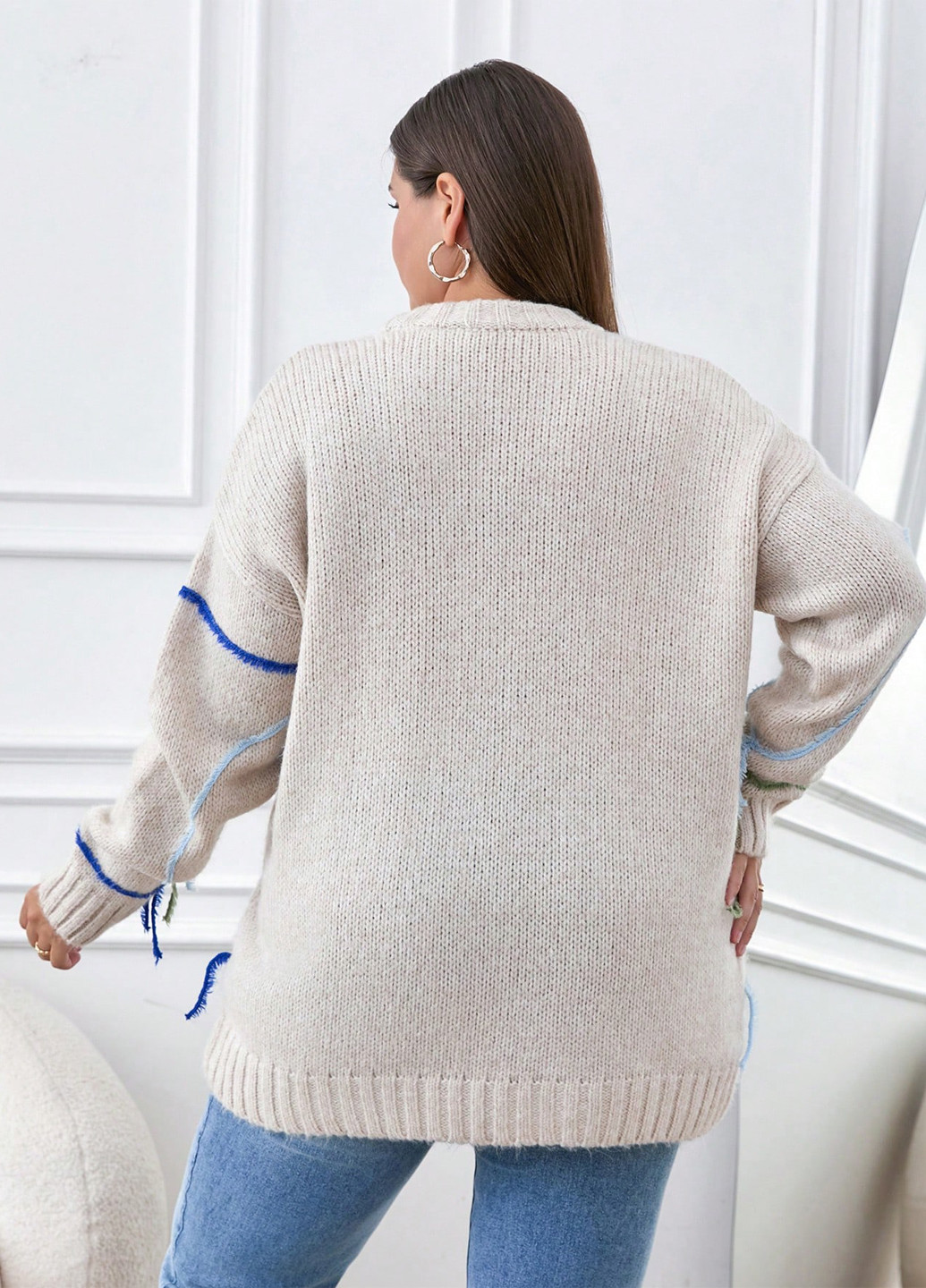 Світло-бежевий демісезонний джемпер джемпер SHEIN