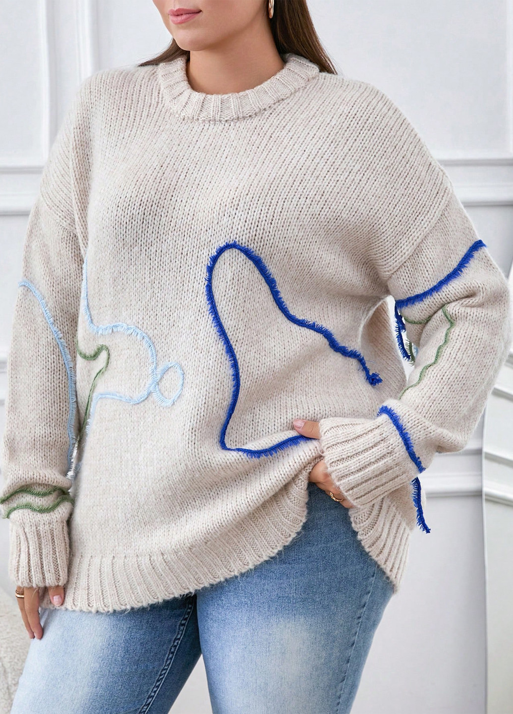 Світло-бежевий демісезонний джемпер джемпер SHEIN