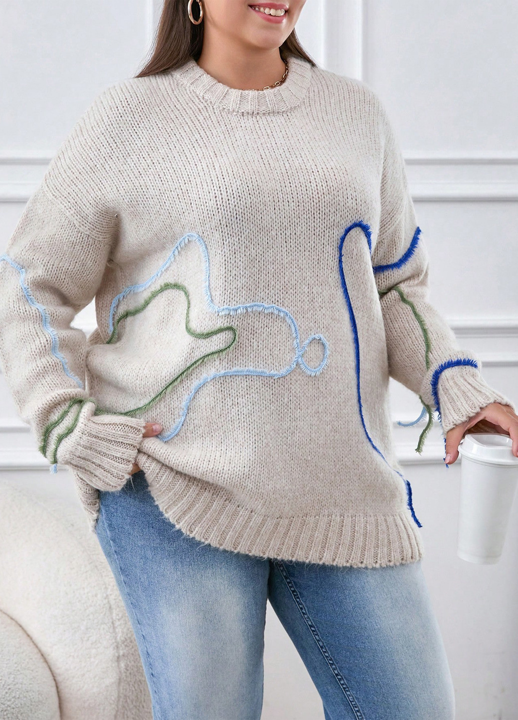 Світло-бежевий демісезонний джемпер джемпер SHEIN