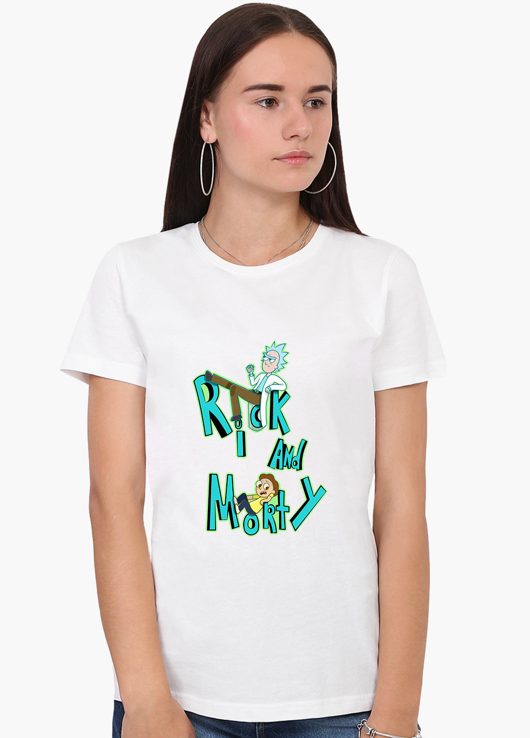 Футболка жіноча Рік Санчез і Морті Сміт Рік і Морті (Rick and Morty) Білий (8976-2939) XXL MobiPrint - (228336176)