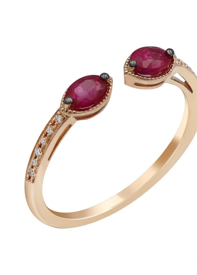 Кольцо из розового золота с бриллиантами и рубинами Zarina (254252892)