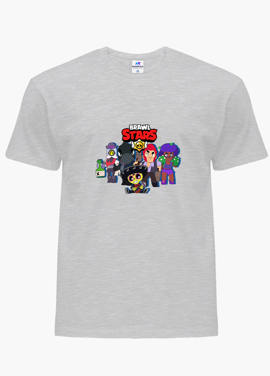 Світло-сіра демісезонна футболка дитяча бравл старс (brawl stars) (9224-1004) MobiPrint