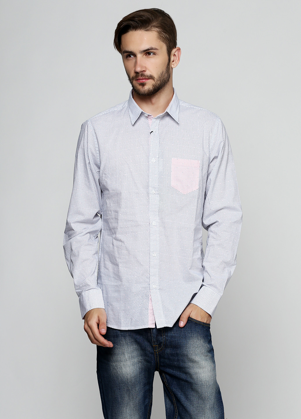 Белая кэжуал рубашка с рисунком Back to Black с длинным рукавом