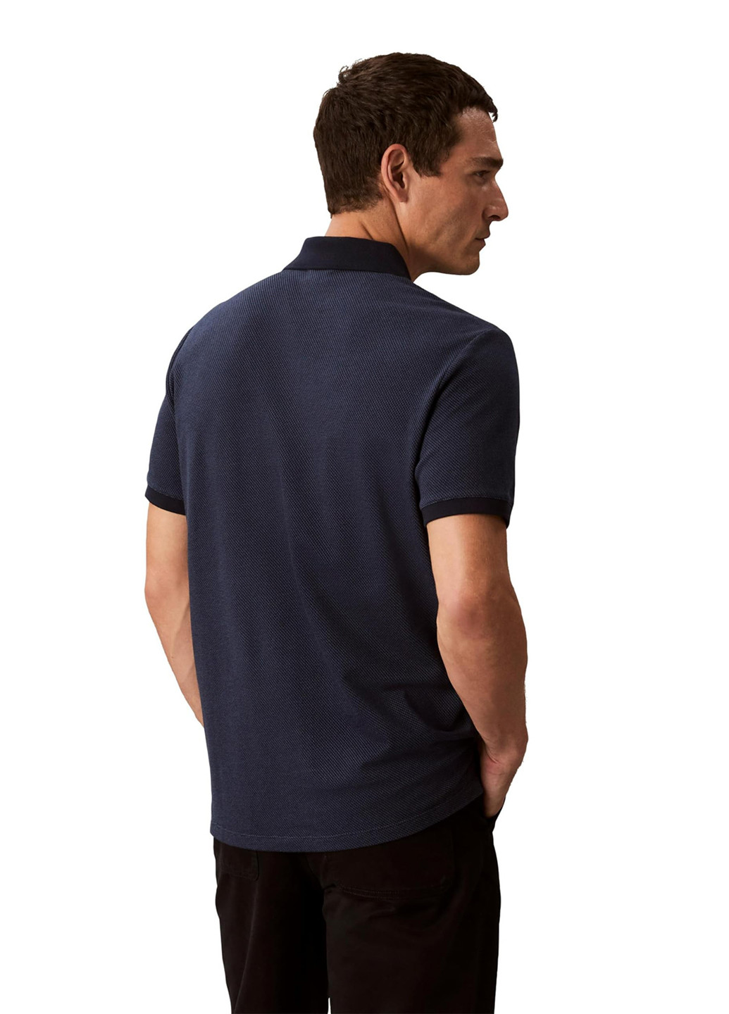 Синяя футболка-поло для мужчин Calvin Klein однотонная