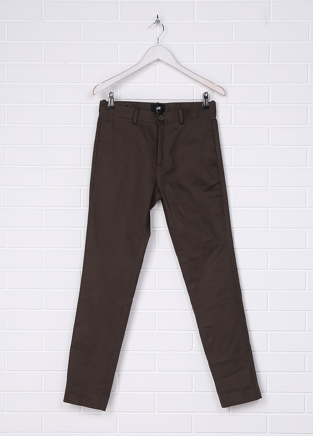 Темно-зеленые кэжуал демисезонные со средней талией брюки H&M