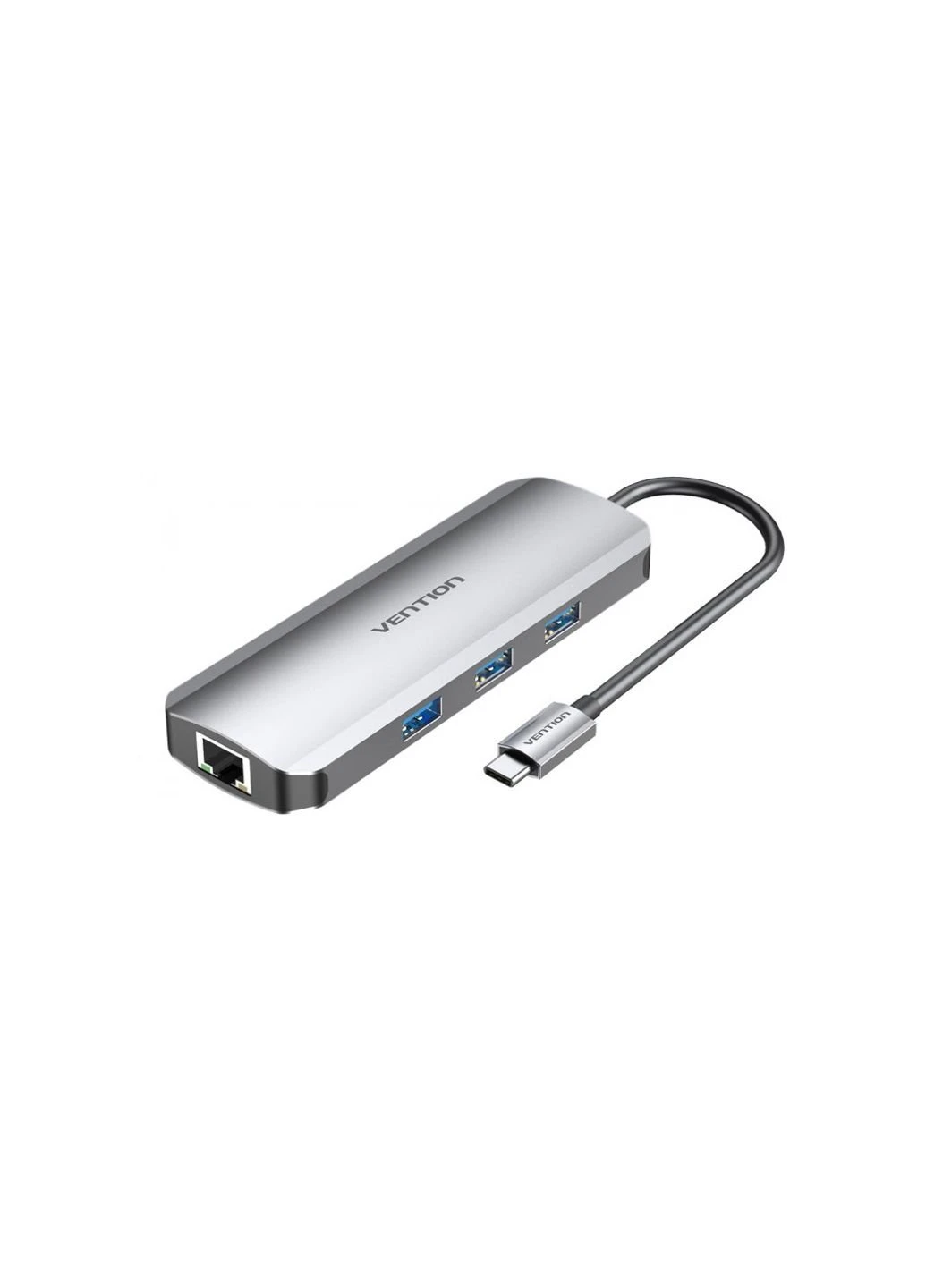 Концентратор USB3.1 Type-C --> HDMI/USB 3.0x3/RJ45/SD/TF/PD 100W Hub 8-in (TOKHB) Vention (250125857)