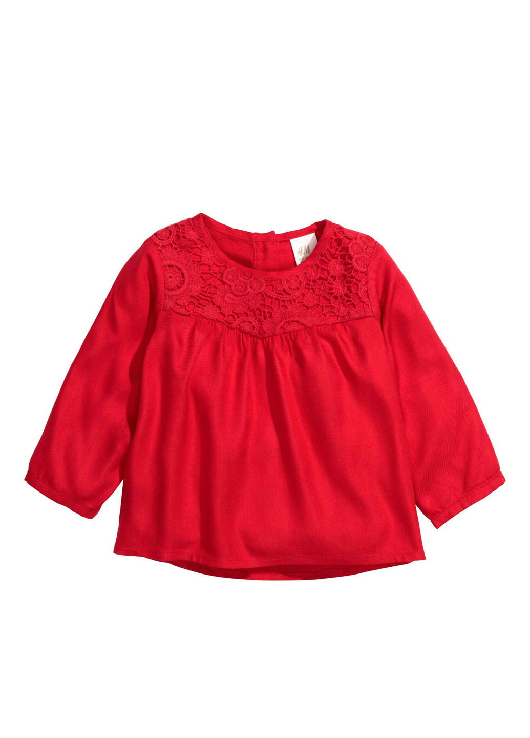 Красная однотонная блузка H&M летняя