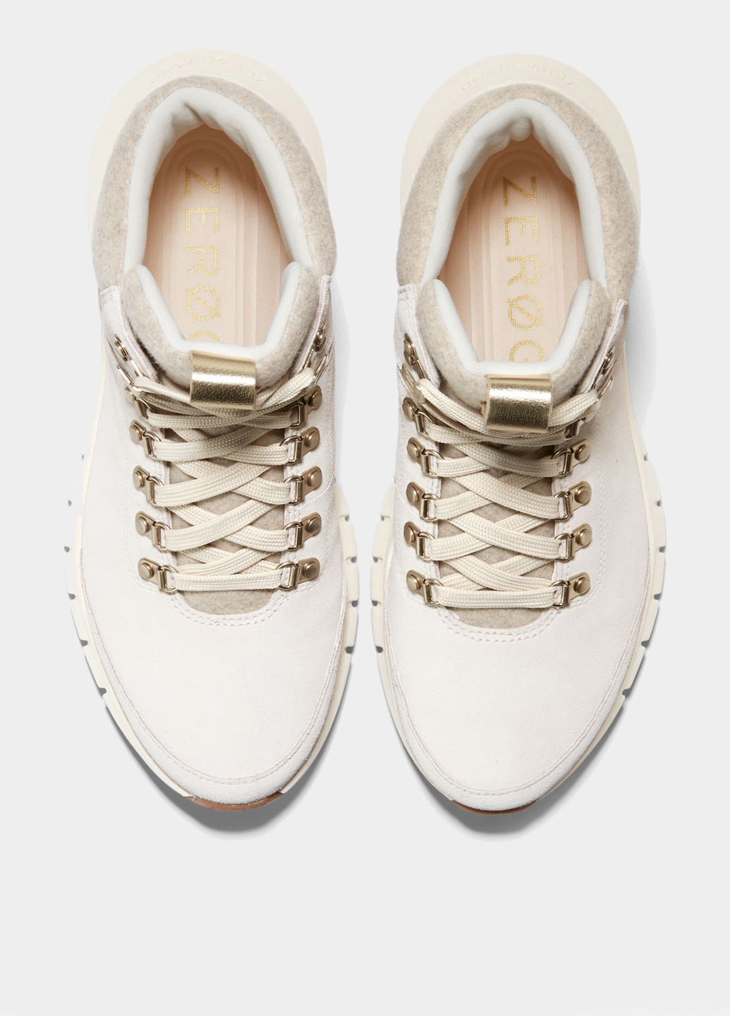 Осенние ботинки Cole Haan с белой подошвой из натуральной замши, тканевые