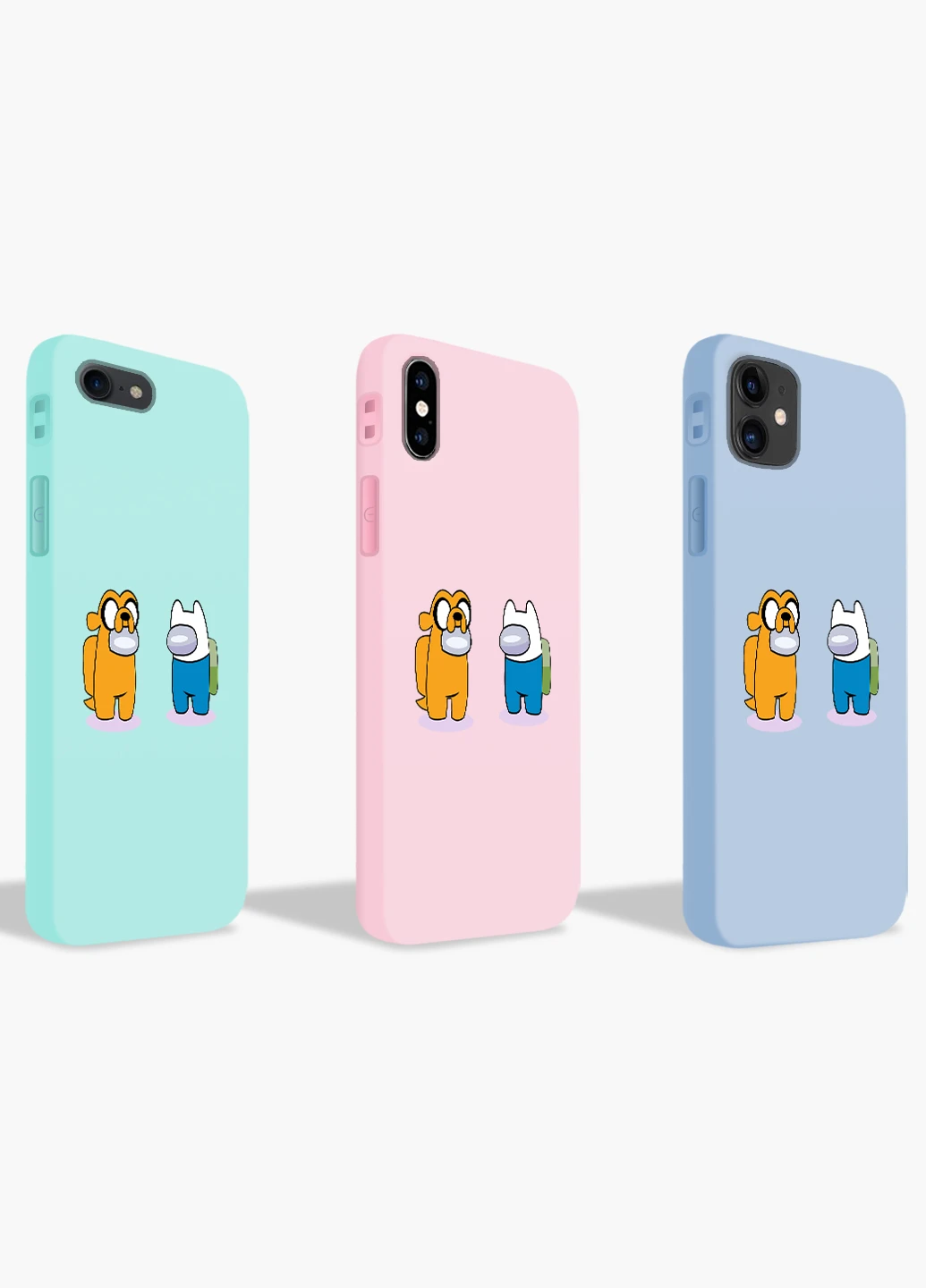 Чехол силиконовый Apple Iphone Xr Амонг Ас Время приключений Фин и Джейк (Among Us Adventure Time Finn & Jake) (8225-2414) MobiPrint (219565948)