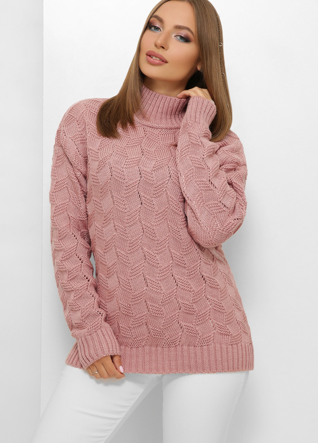 Розовый демисезонный свитер MSM