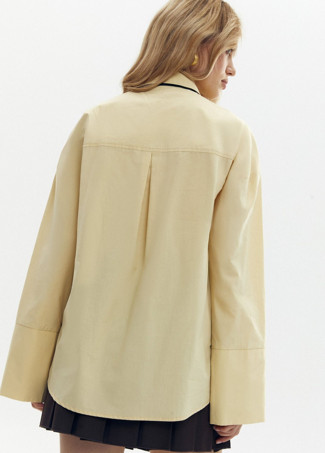 Желтая кэжуал рубашка однотонная Gepur