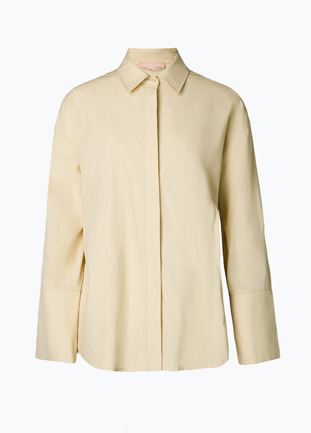 Желтая кэжуал рубашка однотонная Gepur