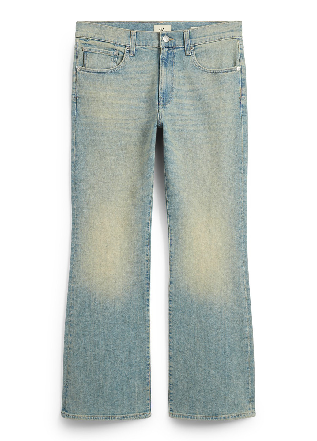 Серо-голубые демисезонные мешковатые, прямые джинсы C&A