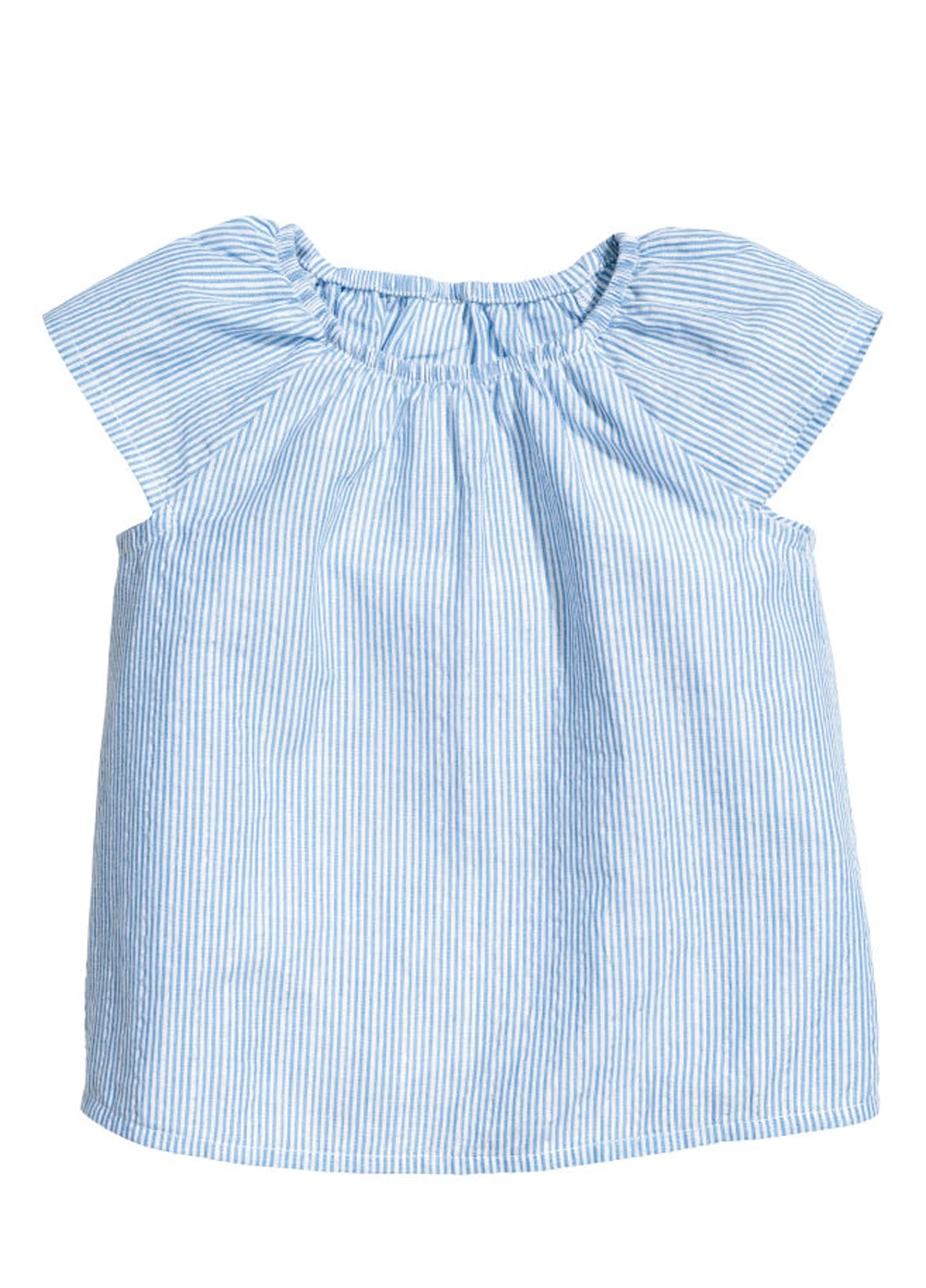Голубая в полоску блузка H&M летняя