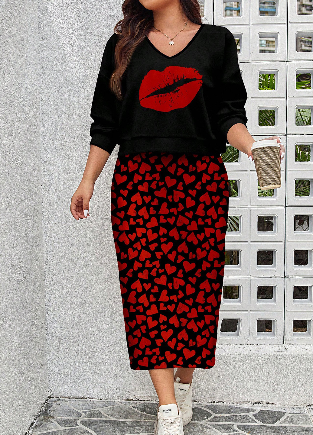 Чорний демісезонний комплект (сукня, світшот) SHEIN