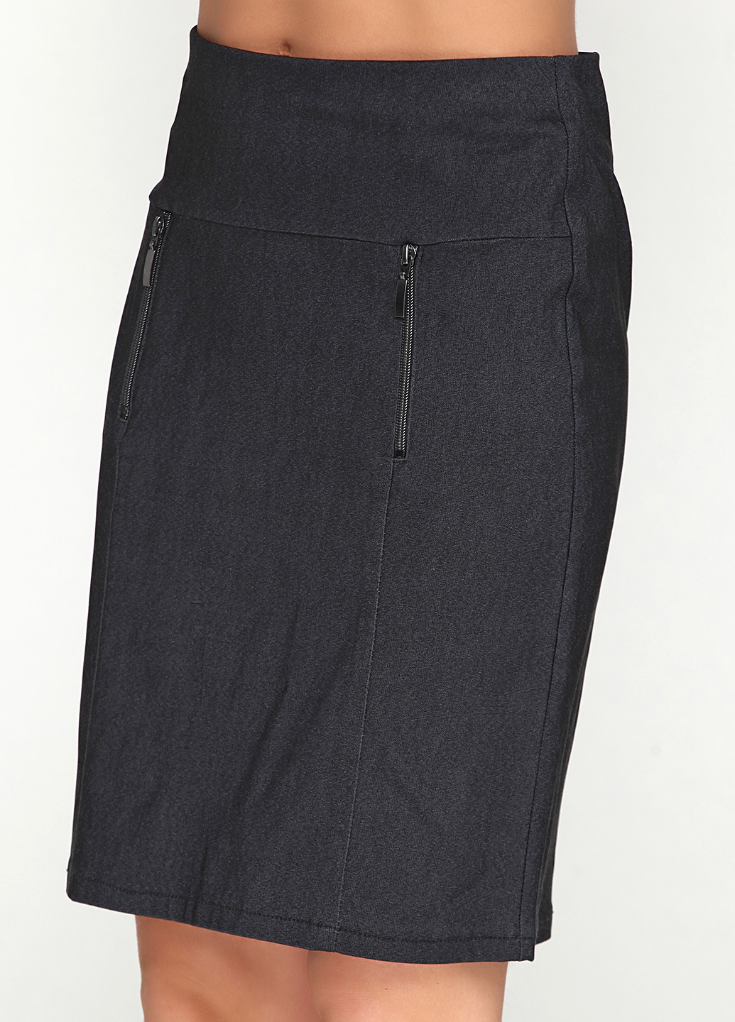 Темно-серый демисезонный комплект (блуза, юбка) Brandtex Collection