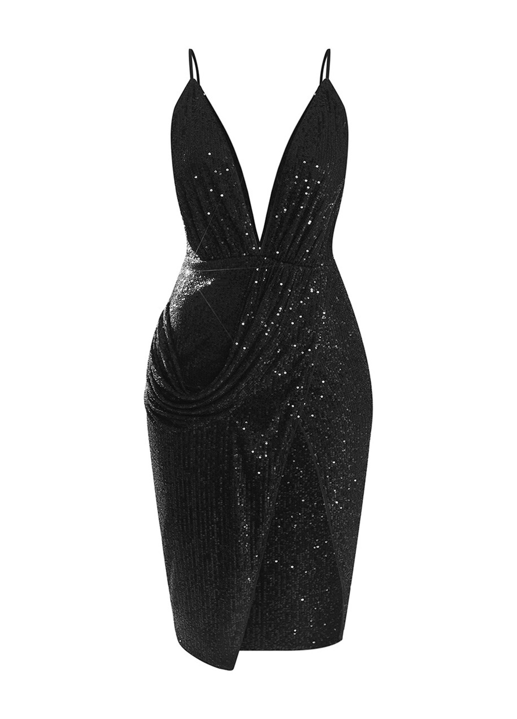 Чорна вечірня сукня з відкритою спиною PrettyLittleThing однотонна