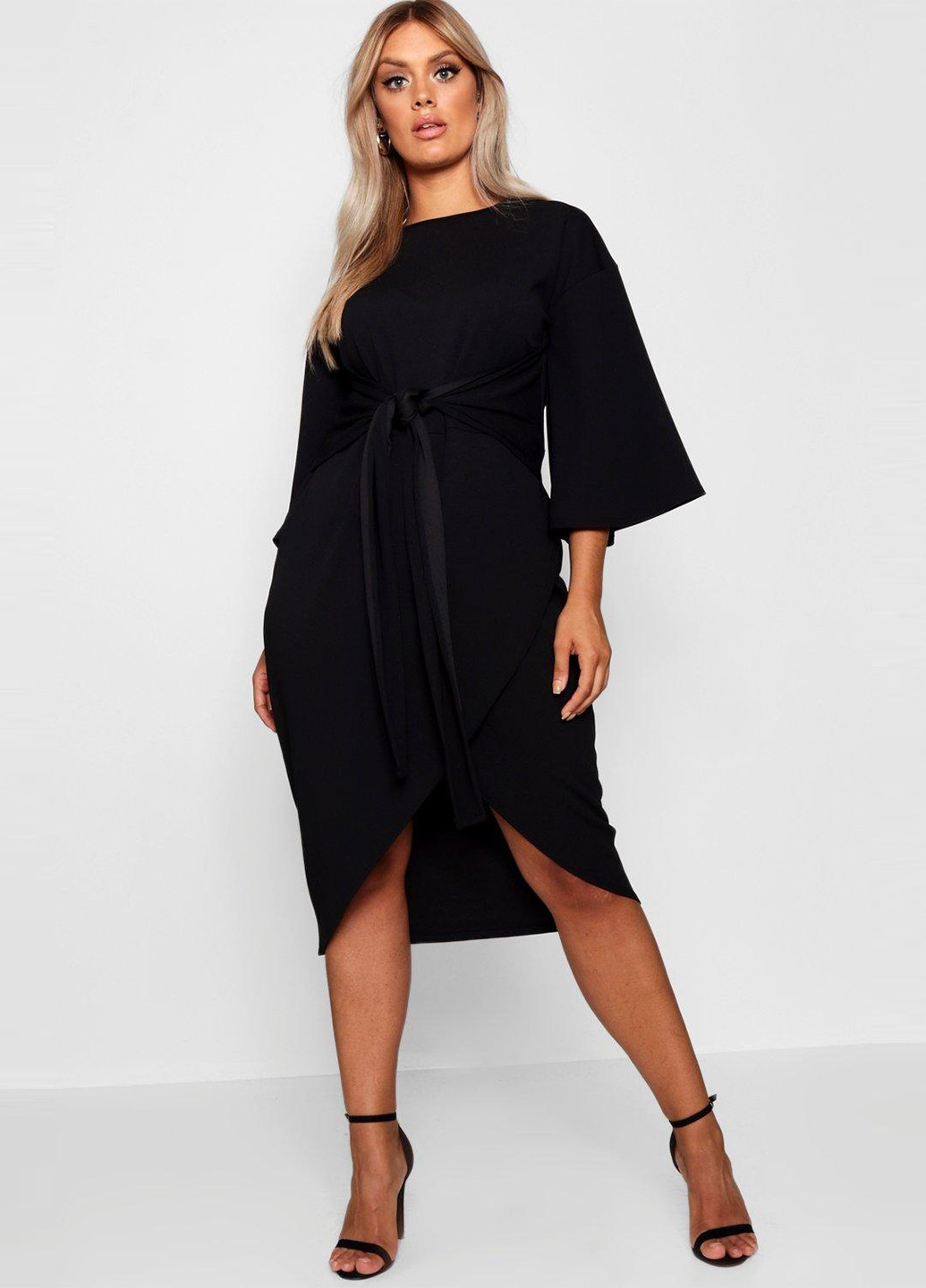 Черное кэжуал платье Boohoo однотонное