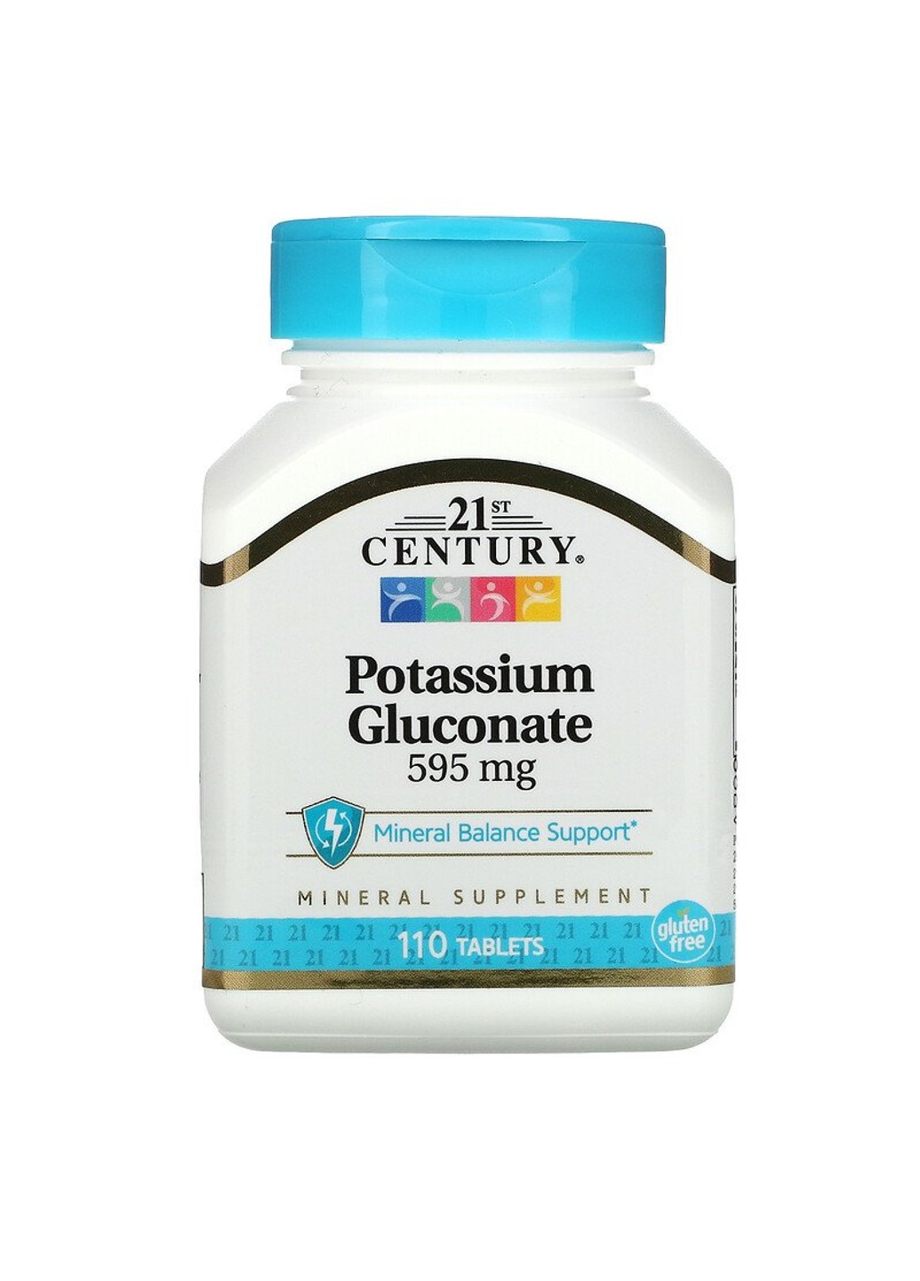 Калій Potassium Gluconate 595 mg 110 таблеток 21st Century (255408619)