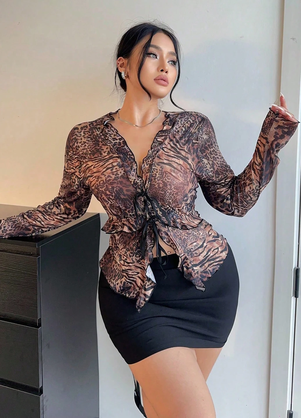 Комбинированная блуза SHEIN