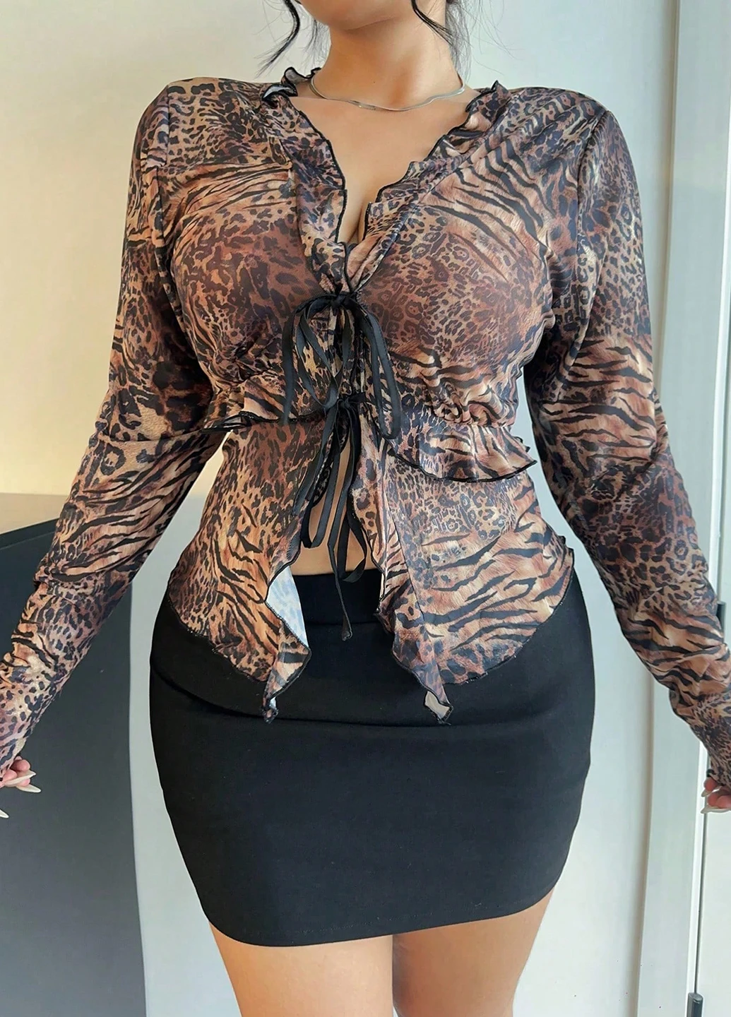 Комбинированная блуза SHEIN