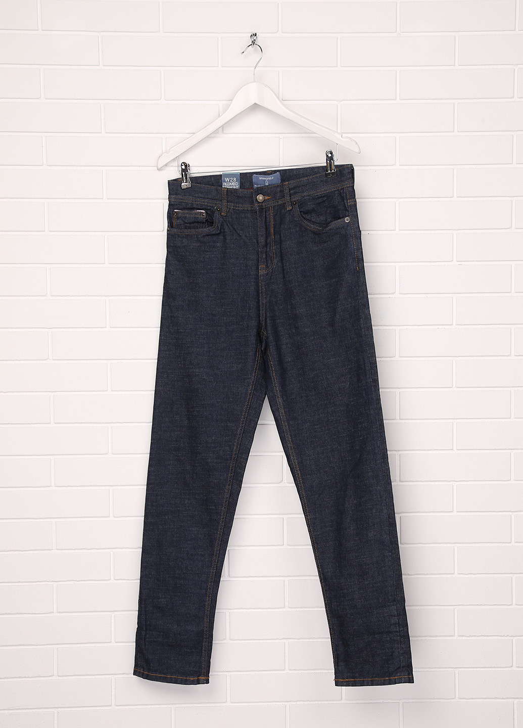 Темно-синие демисезонные прямые джинсы Springfield
