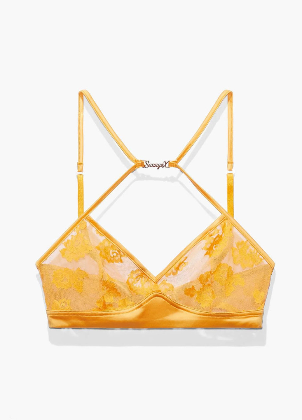 Оранжевый бюстгалтер Savage X Fenty без косточек нейлон, кружево