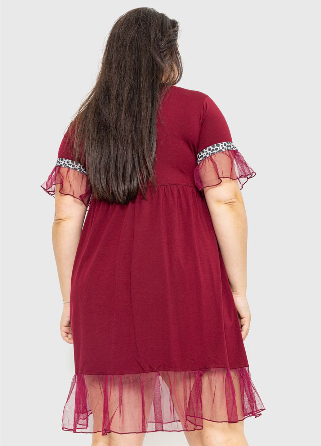 Бордовое кэжуал платье клеш Ager однотонное