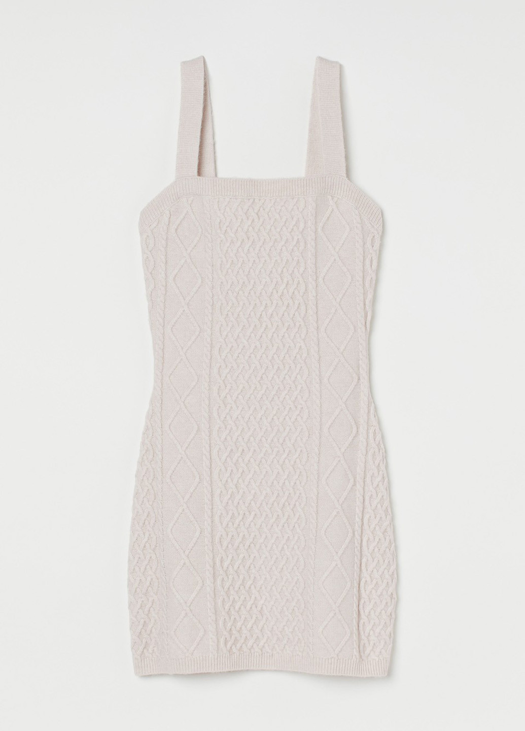 Светло-бежевое кэжуал платье силуэтная H&M однотонное