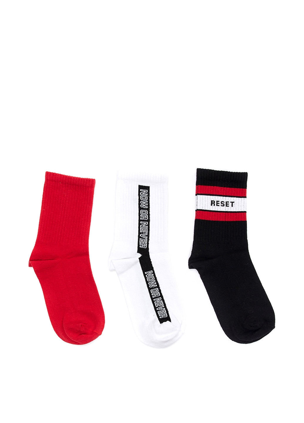 Носки (3 шт.) DeFacto с уплотненным носком абстрактные красные повседневные
